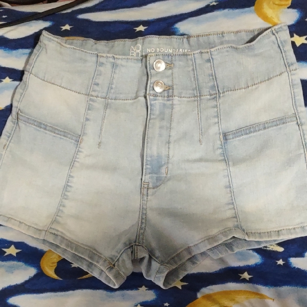 No Boundaries Sky Blue High Waist Women's Shorts